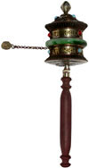 Tibetan Copper Mani Mantra Prayer Wheel Buddha