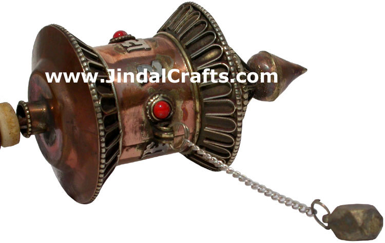 Tibetan Copper Mani Mantra Prayer Wheel Buddha
