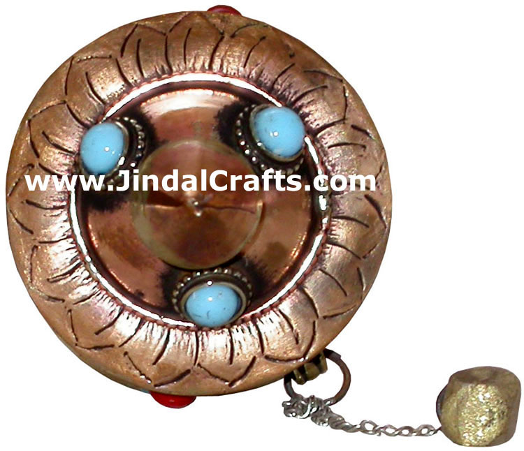 Tibetan Copper Mani Mantra Prayer Wheel Buddha