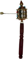 Tibetan Copper Mani Mantra Prayer Wheel Buddha