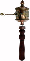 Tibetan Buddhism Prayer Wheel Buddha Art Artifact India Religious Mani Handmade