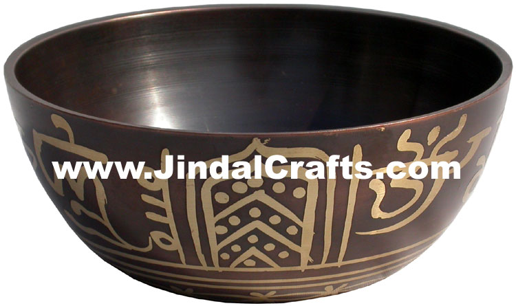 Handcarved Brass Bronze Five Metals Seven Metals Singing Bowl Indian Buddhism
