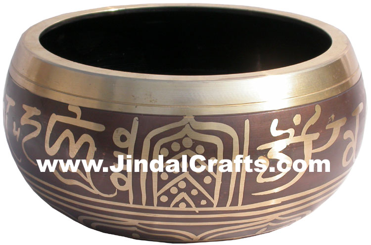 Handcarved Brass Bronze Five Metals Seven Metals Singing Bowl India Buddhisht