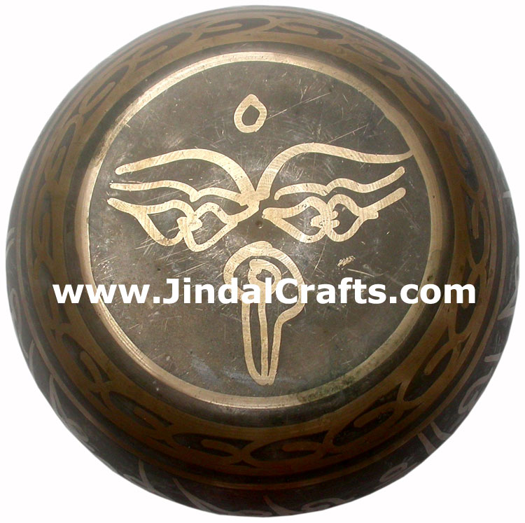 Handcarved Brass Bronze Five Metals Seven Metals Singing Bowl India Buddhisht