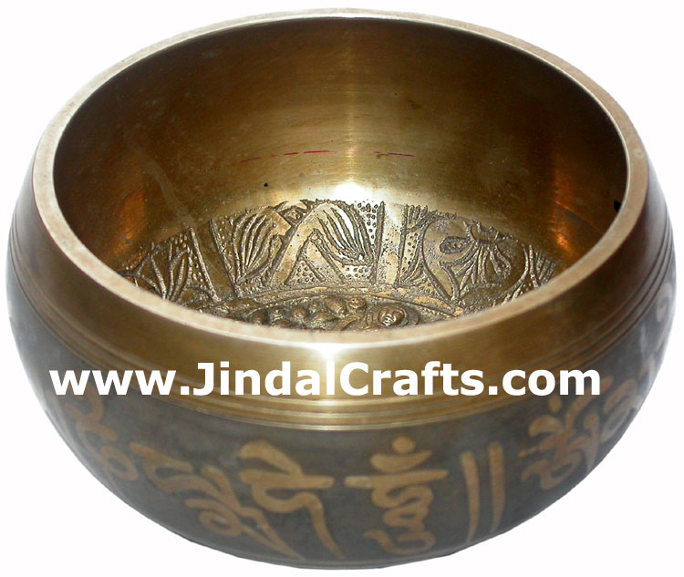 Handcarved Brass Bronze Five Metals Seven Metals Singing Bowl India Buddhisht