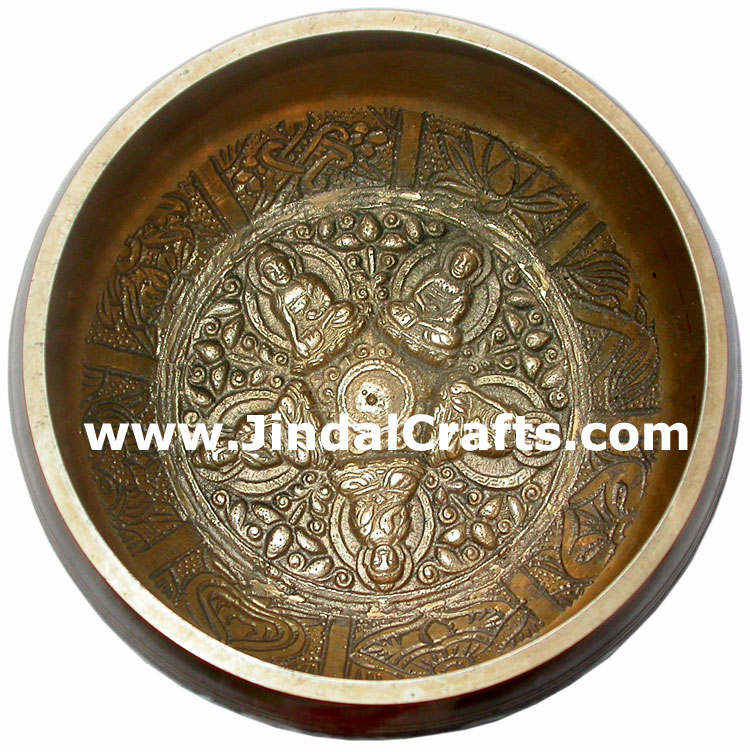 Handcarved Brass Bronze Five Metals Seven Metals Singing Bowl India Buddhisht
