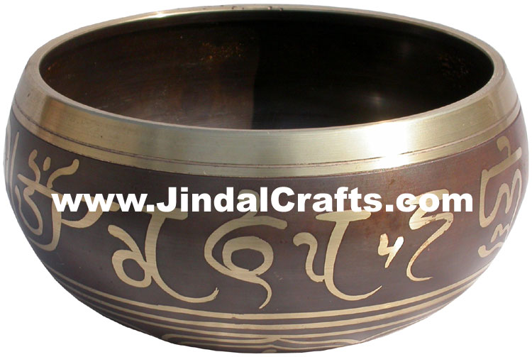 Handcarved Brass Bronze Five Metals Seven Metals Singing Bowl India Buddhism Art