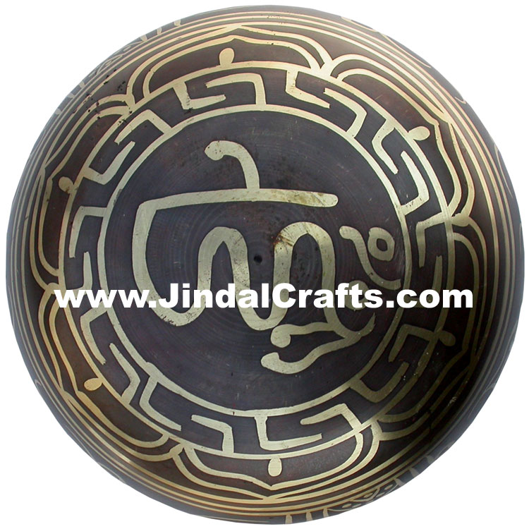 Handcarved Brass Bronze Five Metals Seven Metals Singing Bowl India Buddhism Art