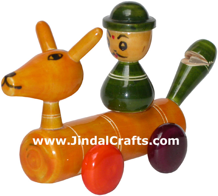 Whistle Vehicle - Handmade Wooden Toy from India
