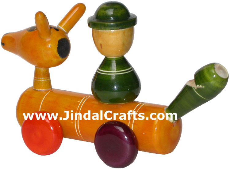 Whistle Vehicle - Handmade Wooden Toy from India