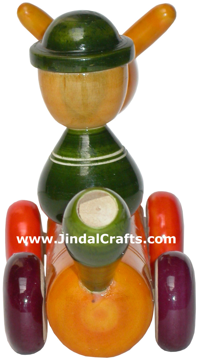 Whistle Vehicle - Handmade Wooden Toy from India