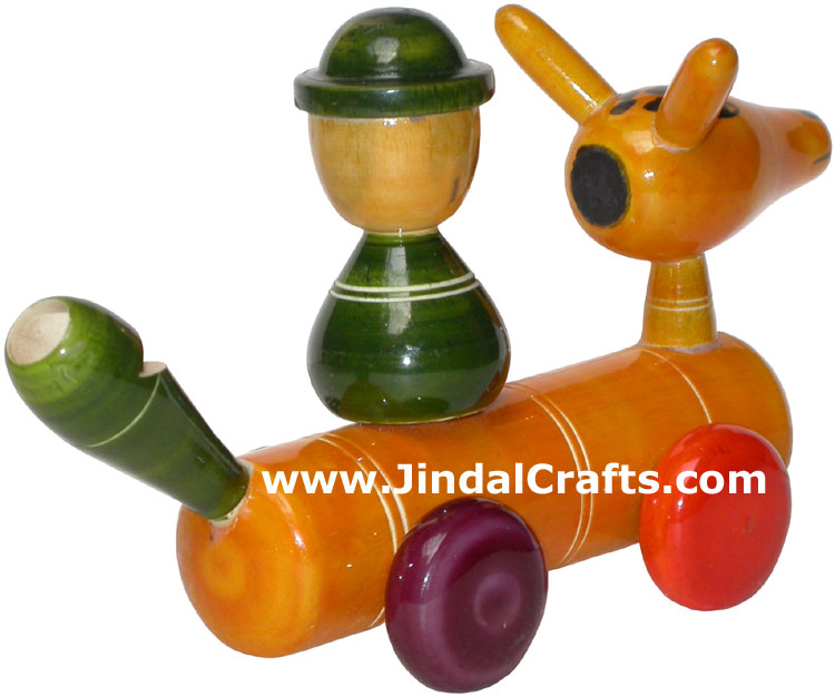 Whistle Vehicle - Handmade Wooden Toy from India