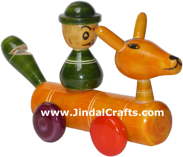 Whistle Vehicle - Handmade Wooden Toy from India