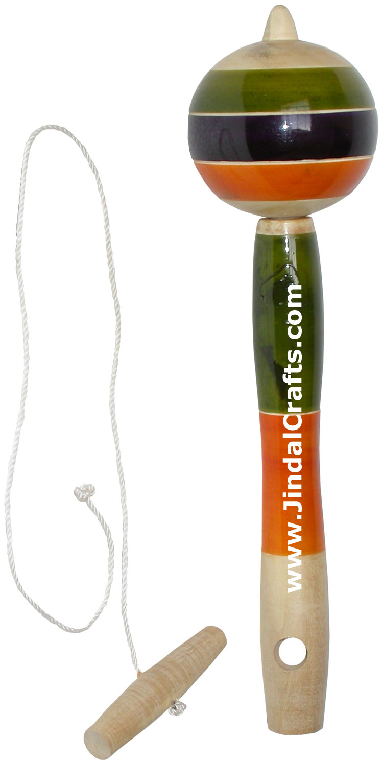 Stick Spinning Top - Handmade Wooden Toy from India