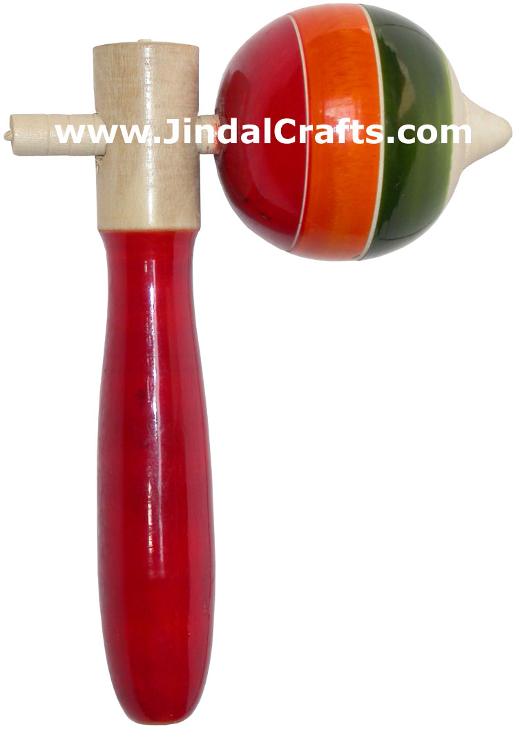 Stick Spinning Top - Handmade Wooden Toy from India