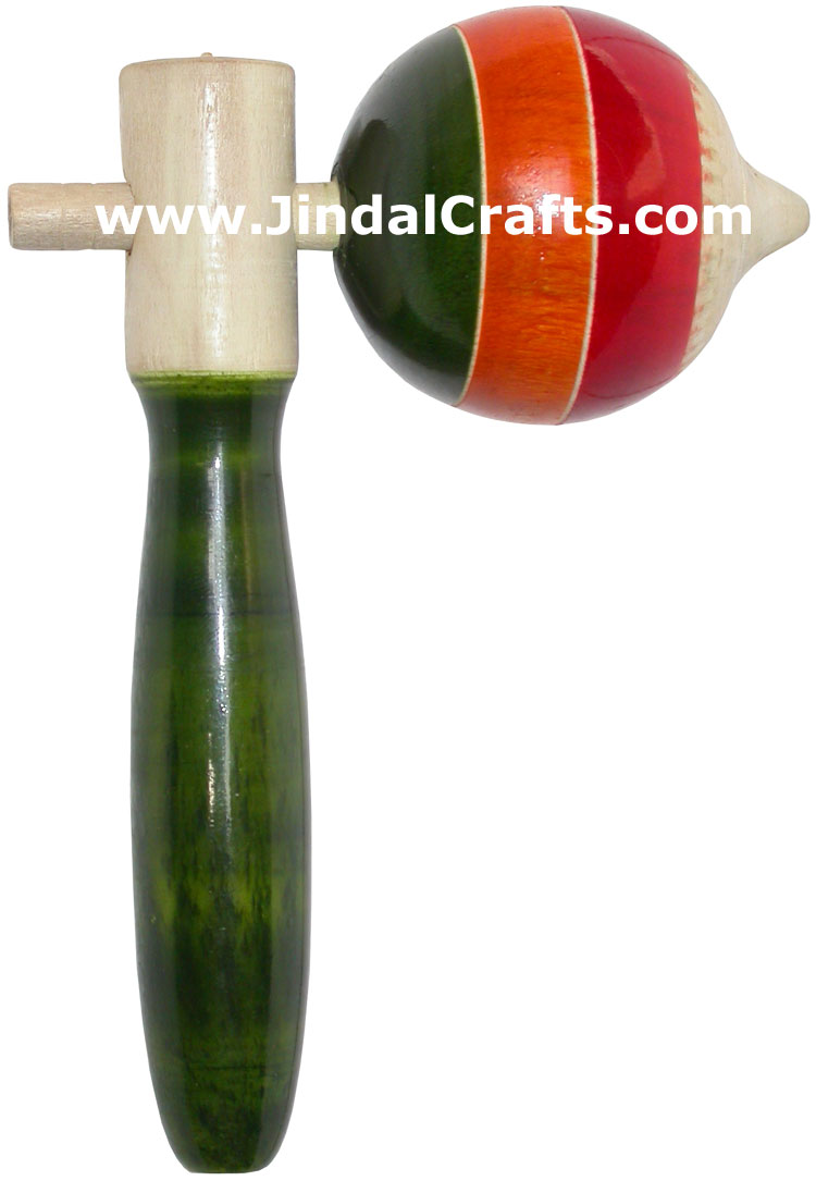 Stick Spinning Top - Handmade Wooden Toy from India