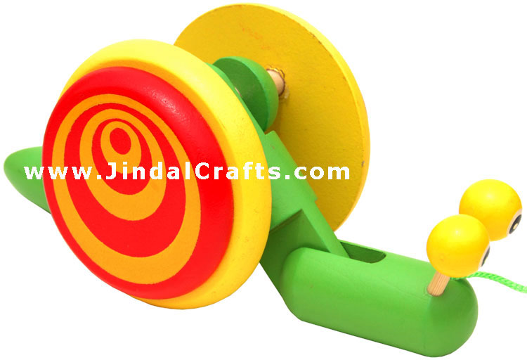Handmade Handpainted Wooden Bug Cart Toy India