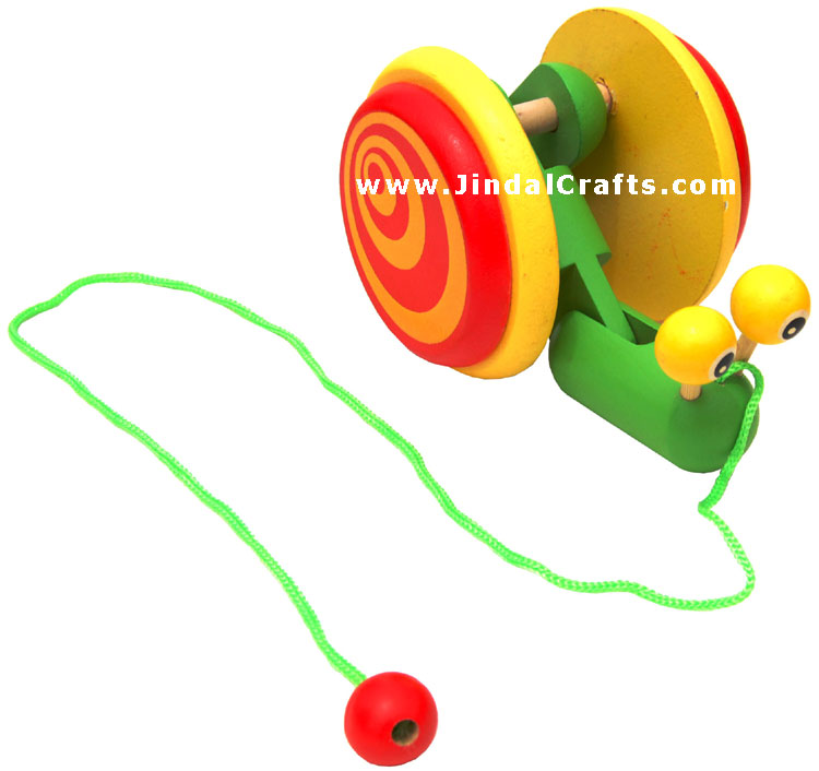 Handmade Handpainted Wooden Bug Cart Toy India