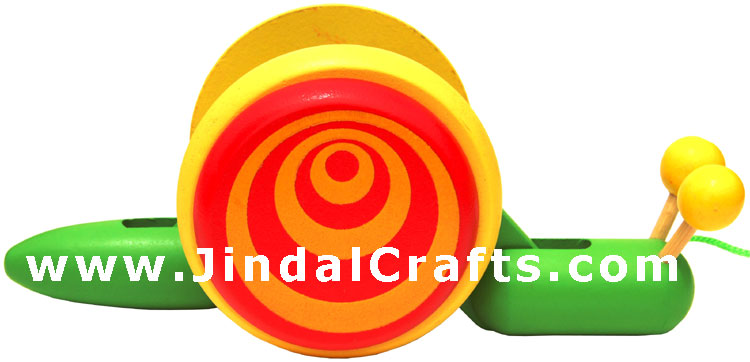 Handmade Handpainted Wooden Bug Cart Toy India