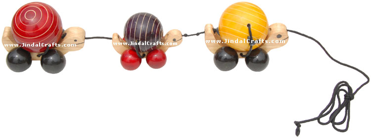 Handmade Handpainted Wooden Cart Toy India Traditional