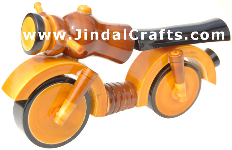Handmade Handpainted Wooden Bike Toy India Art