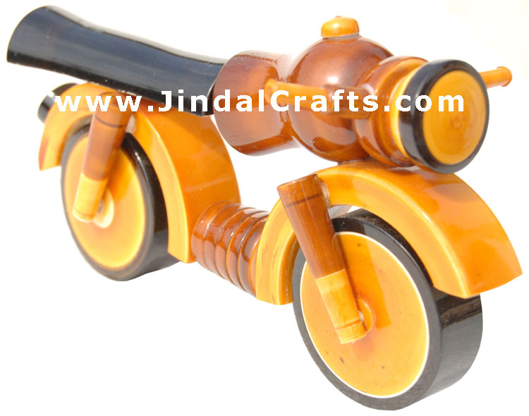 Handmade Handpainted Wooden Bike Toy India Art