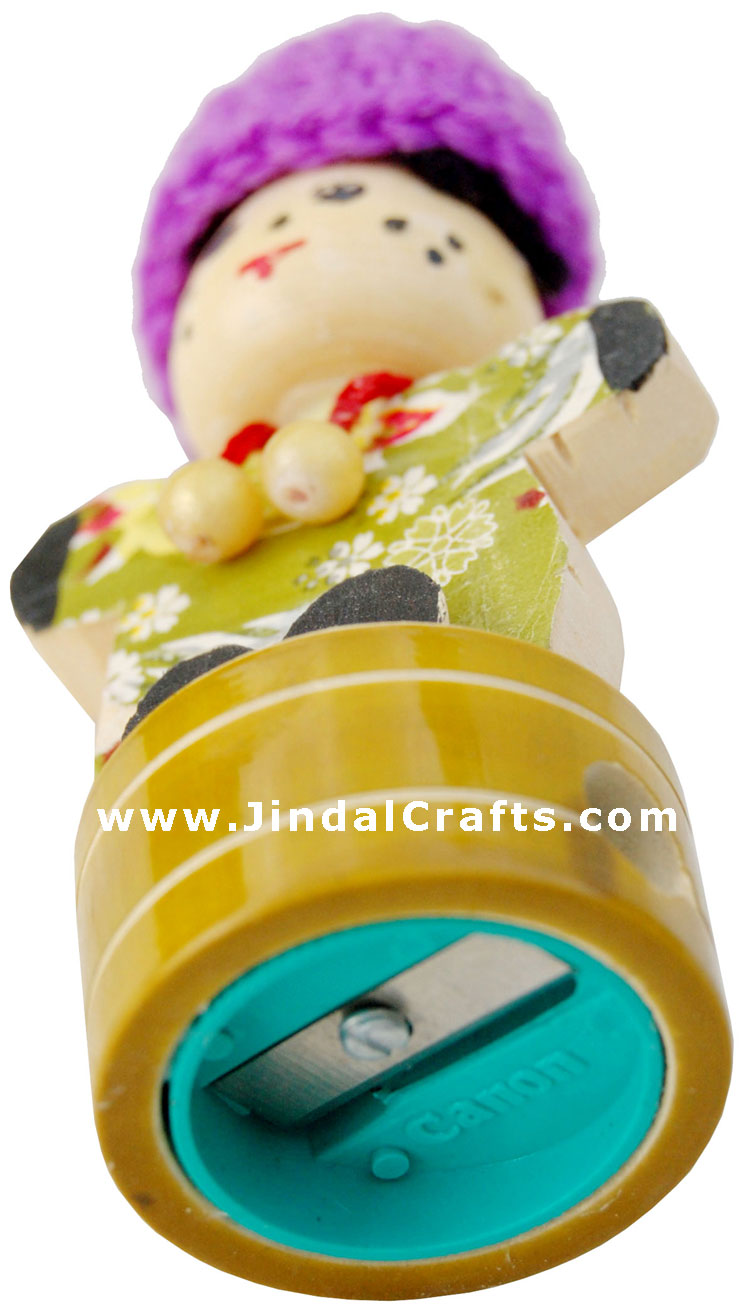 Handmade Handpainted Wooden Sharpner India Art