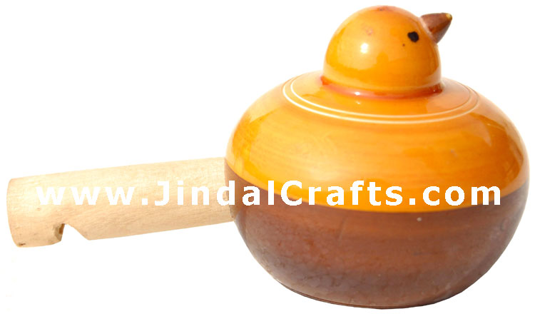 Handmade Handpainted Wooden Whistle Toy India Art