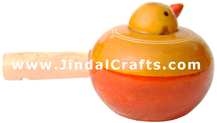 Handmade Handpainted Wooden Whistle Toy India Art