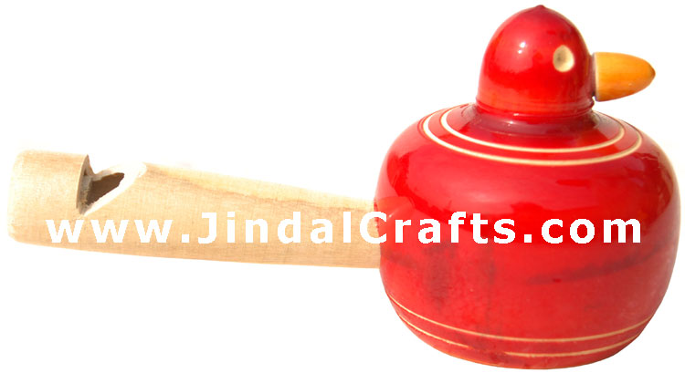 Handmade Handpainted Wooden Whistle Toy India Art