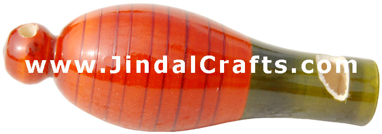 Handmade Handpainted Wooden Whistle Toy India Art