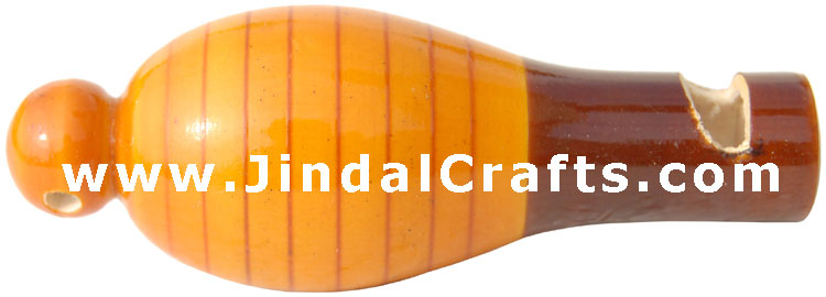Handmade Handpainted Wooden Whistle Toy India Art