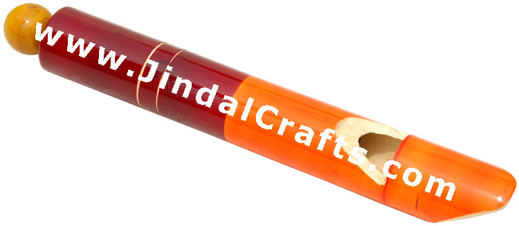 Handmade Handpainted Wooden Flute India Art