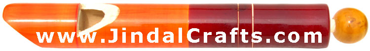 Handmade Handpainted Wooden Flute India Art