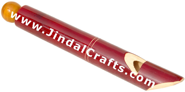 Handmade Handpainted Wooden Flute India Art