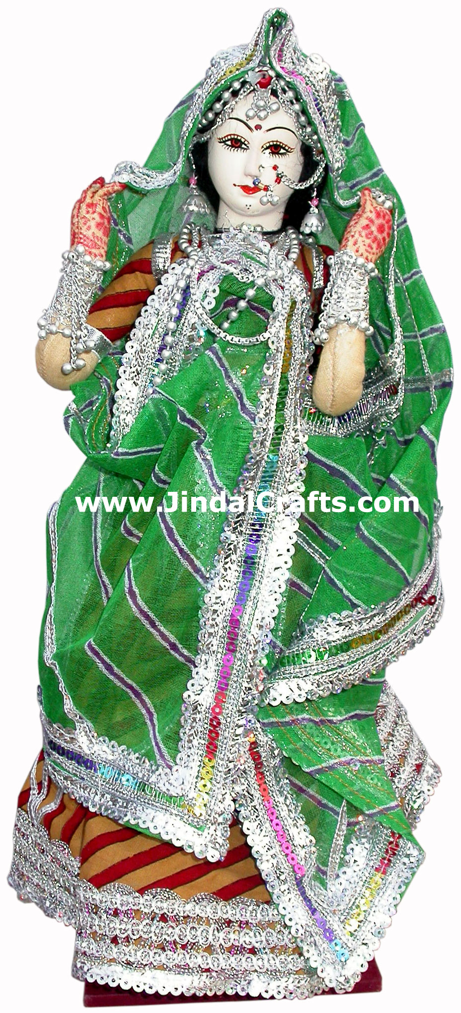 Handmade Traditional Indian Collectible Costume Doll Home Decor Artifact Figures
