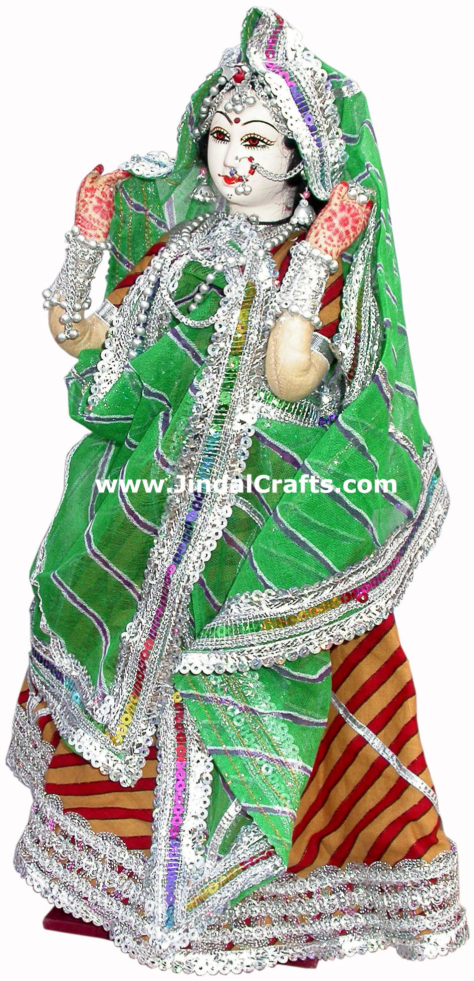 Handmade Traditional Indian Collectible Costume Doll Home Decor Artifact Figures