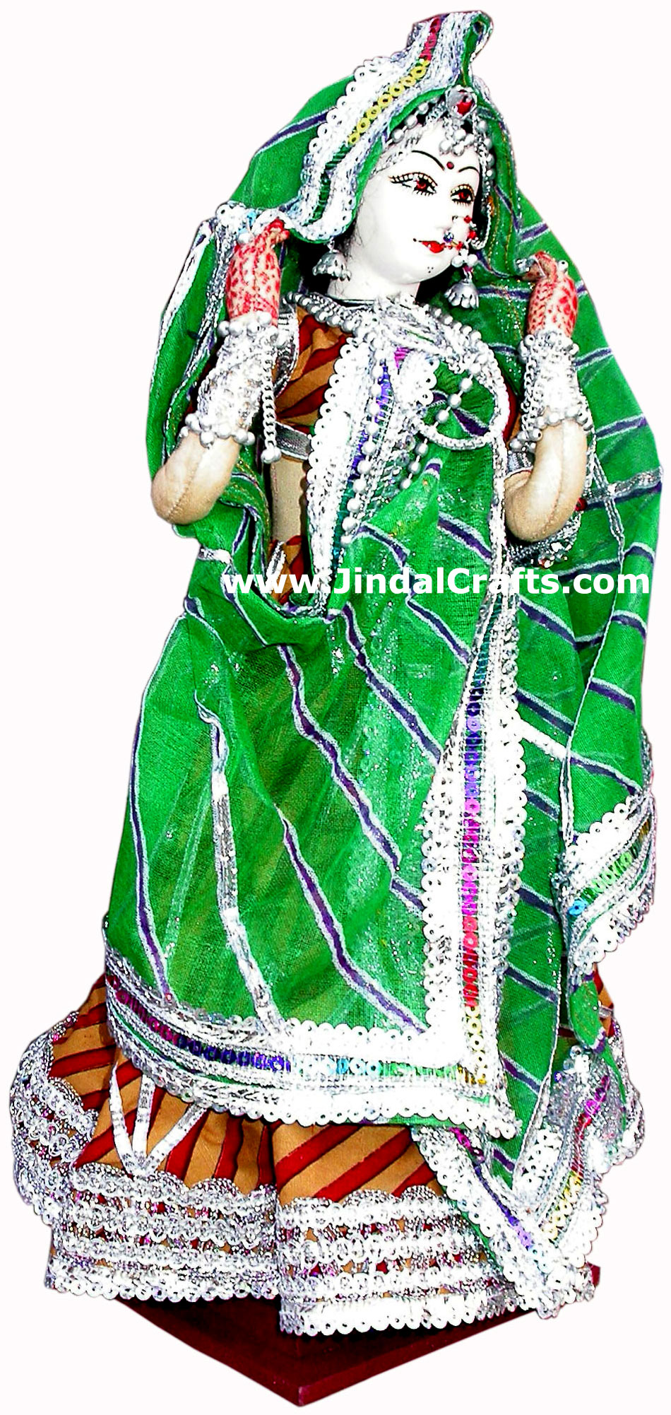 Handmade Traditional Indian Collectible Costume Doll Home Decor Artifact Figures