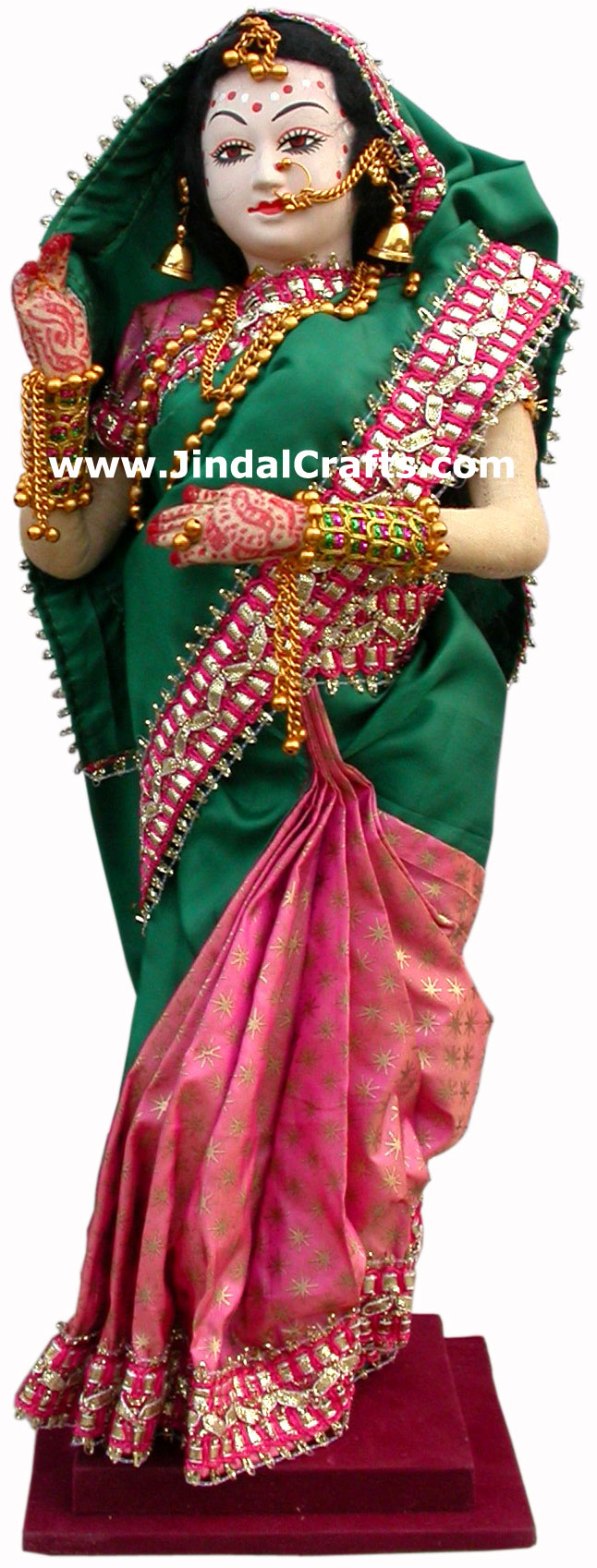 Handmade Traditional Indian Collectible Costume Doll Home Decor Artifact Figures