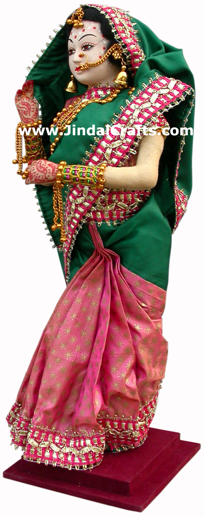 Handmade Traditional Indian Collectible Costume Doll Home Decor Artifact Figures
