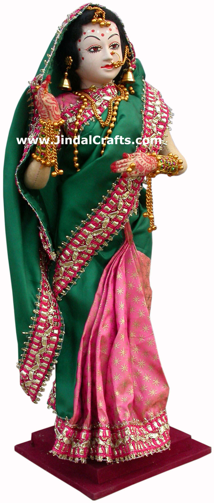 Handmade Traditional Indian Collectible Costume Doll Home Decor Artifact Figures