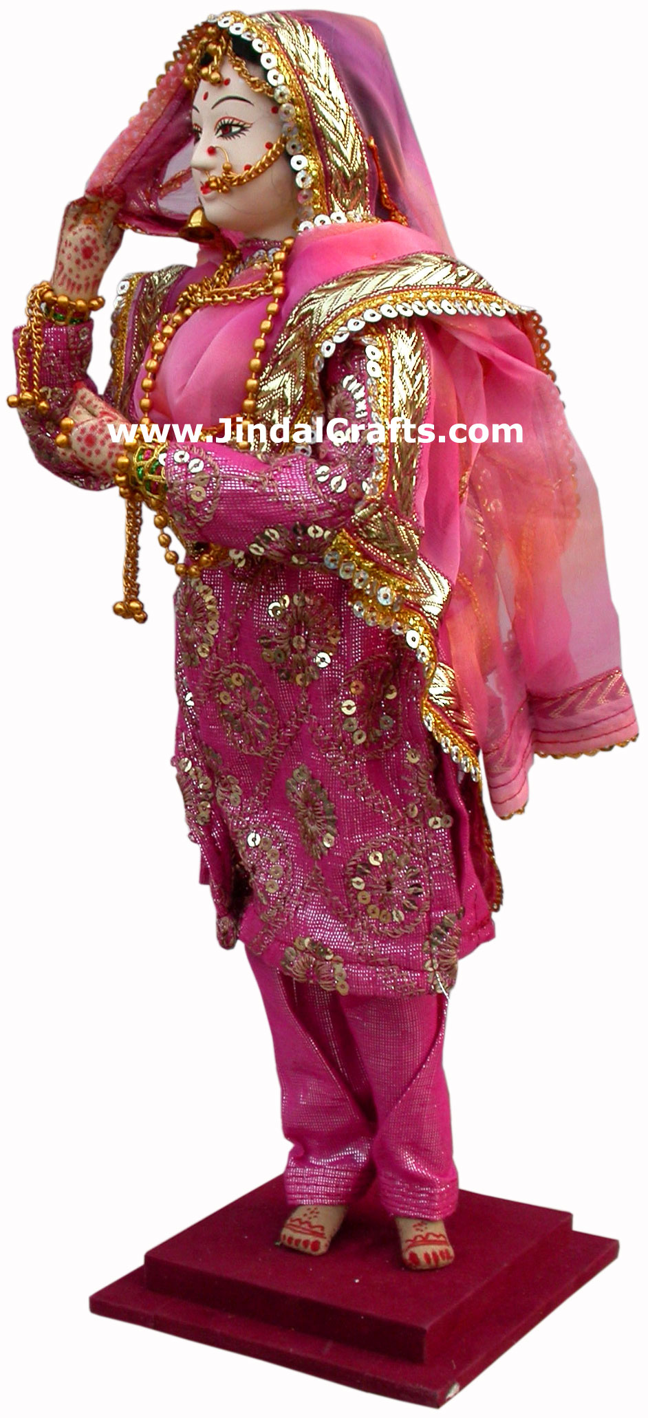 Handmade Traditional Indian Collectible Costume Doll Home Decor Artifact Figures