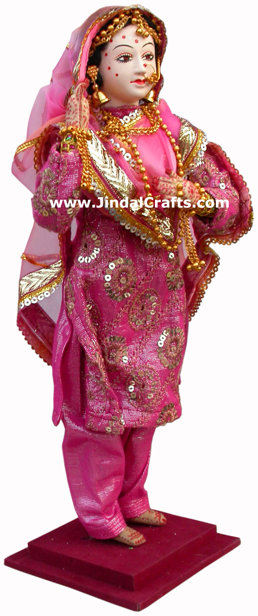 Handmade Traditional Indian Collectible Costume Doll Home Decor Artifact Figures