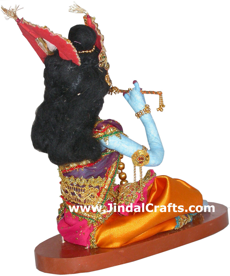Lord Krishna Handmade Traditional Indian Collectible Costume Doll Home Decor Art