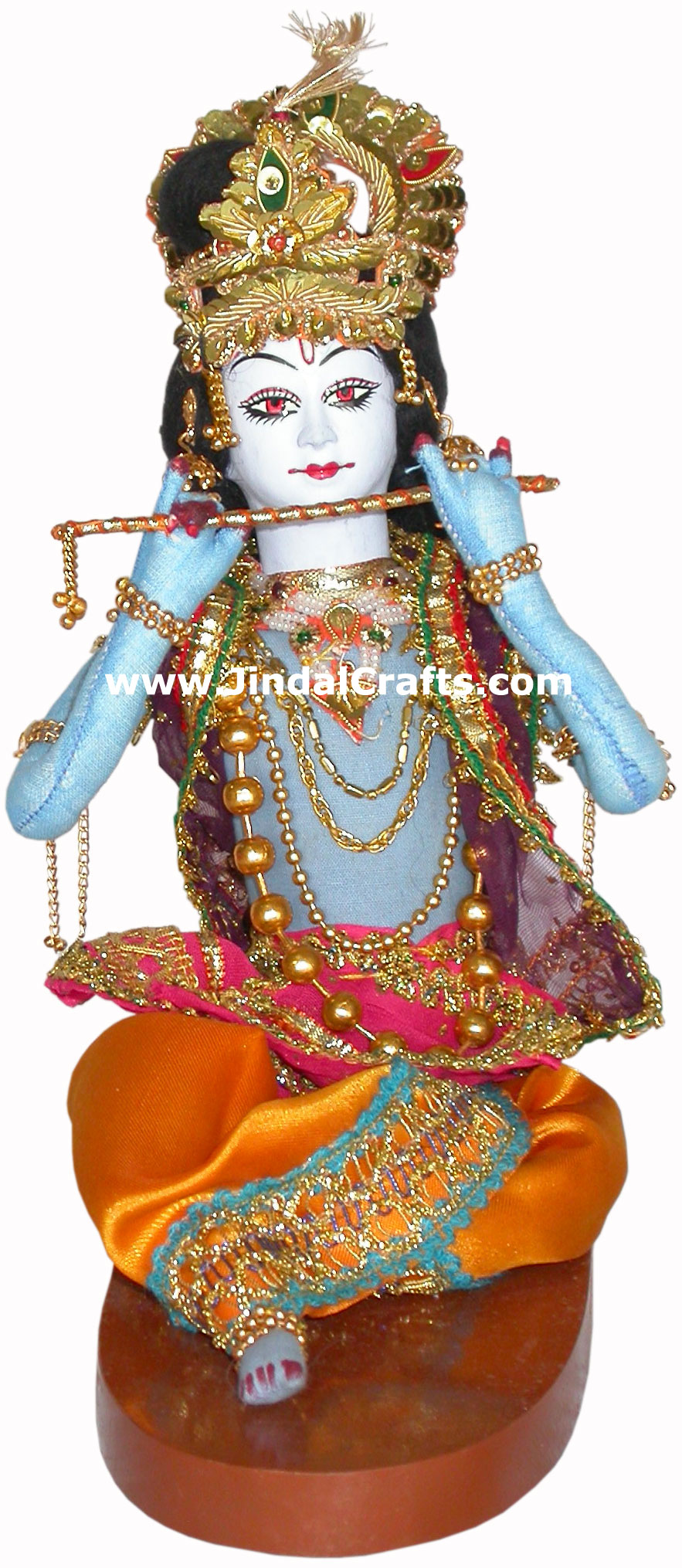 Lord Krishna Handmade Traditional Indian Collectible Costume Doll Home Decor Art