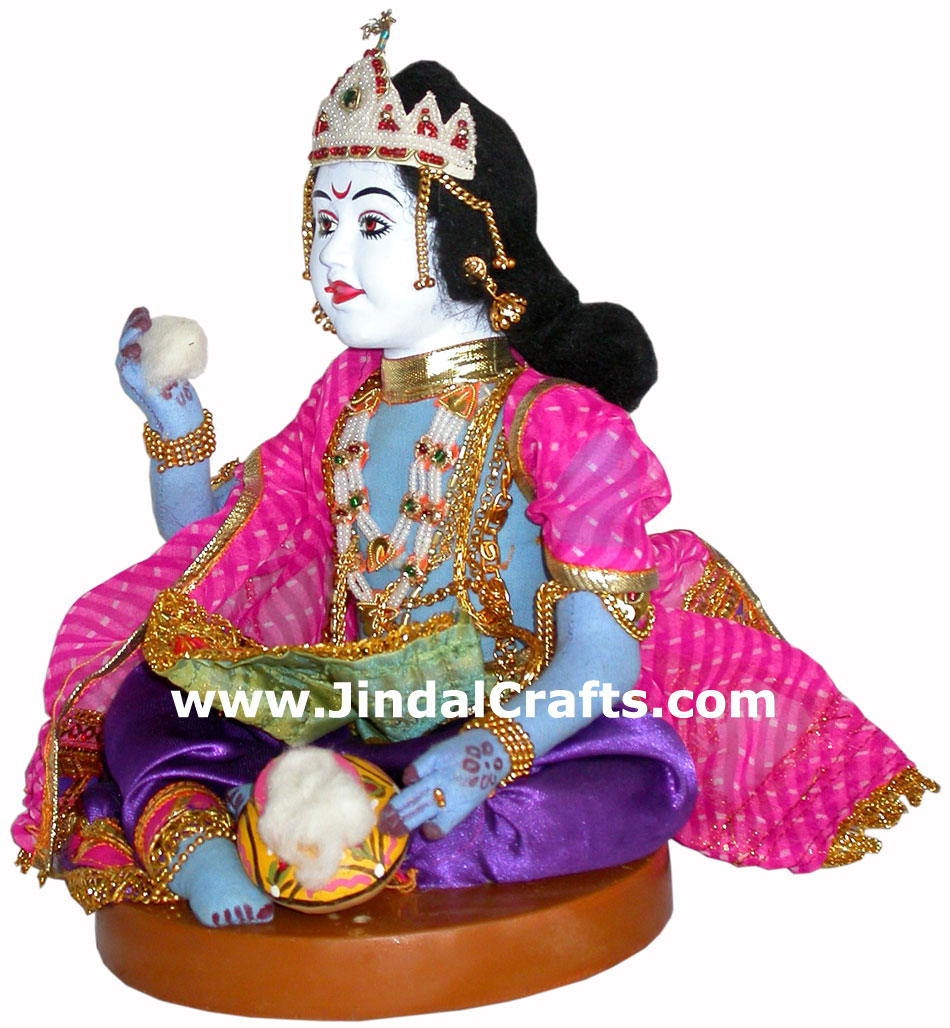 Bal Gopal Krishna Handmade Traditional Indian Collectible Costume Doll Home Art