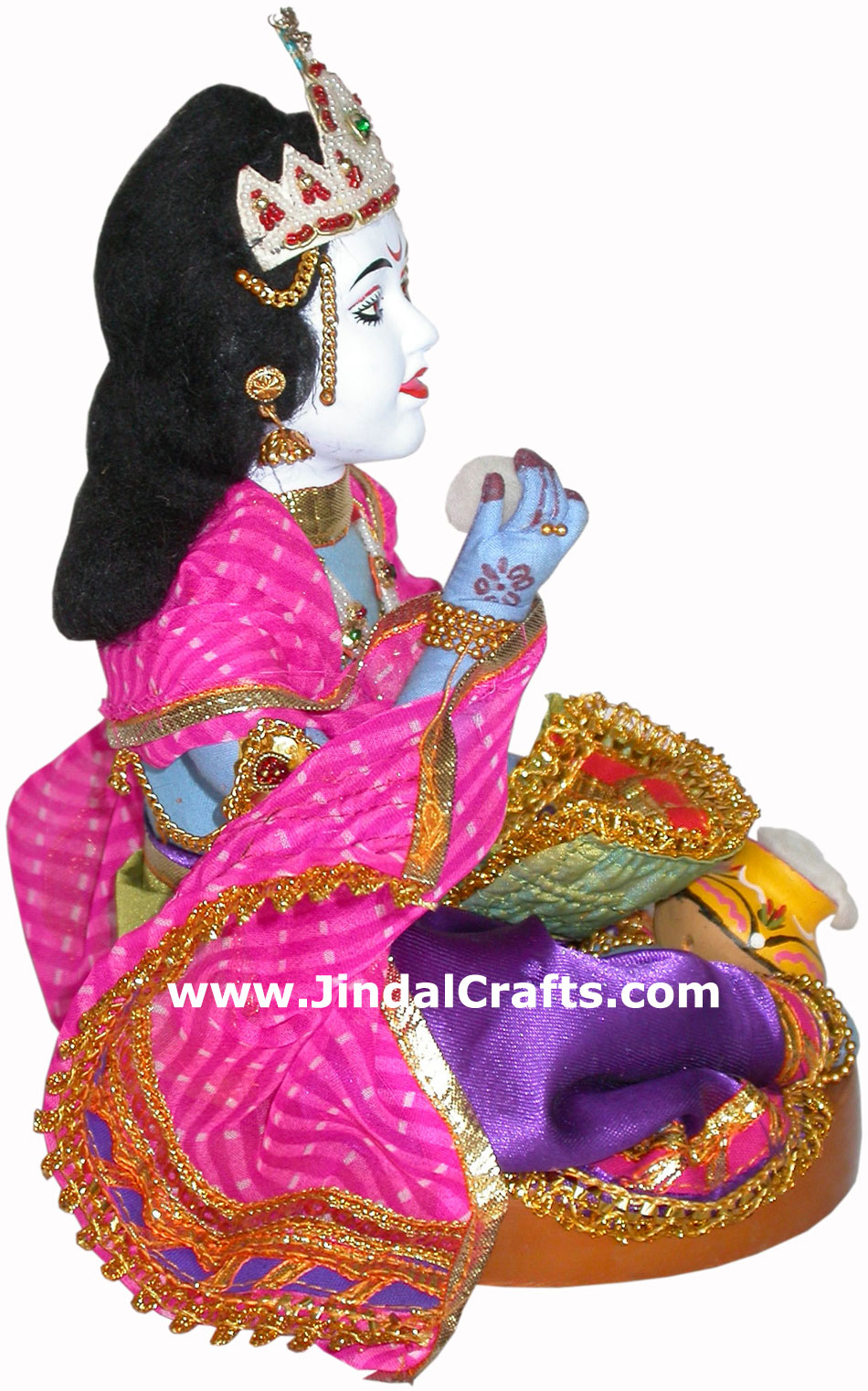 Bal Gopal Krishna Handmade Traditional Indian Collectible Costume Doll Home Art