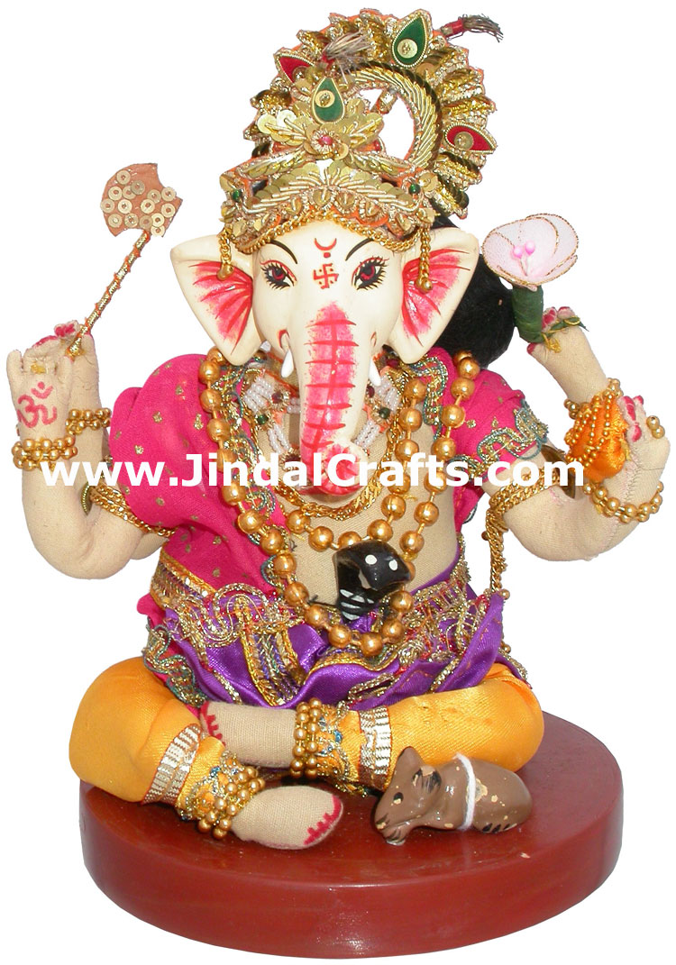 Lord Ganesha Handmade Traditional Indian Collectible Costume Doll Home Decor Art