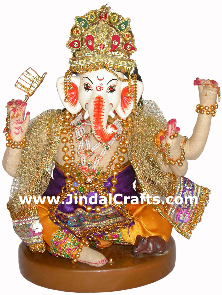 Lord Ganesha Handmade Traditional Indian Collectible Costume Doll Home Decor Art