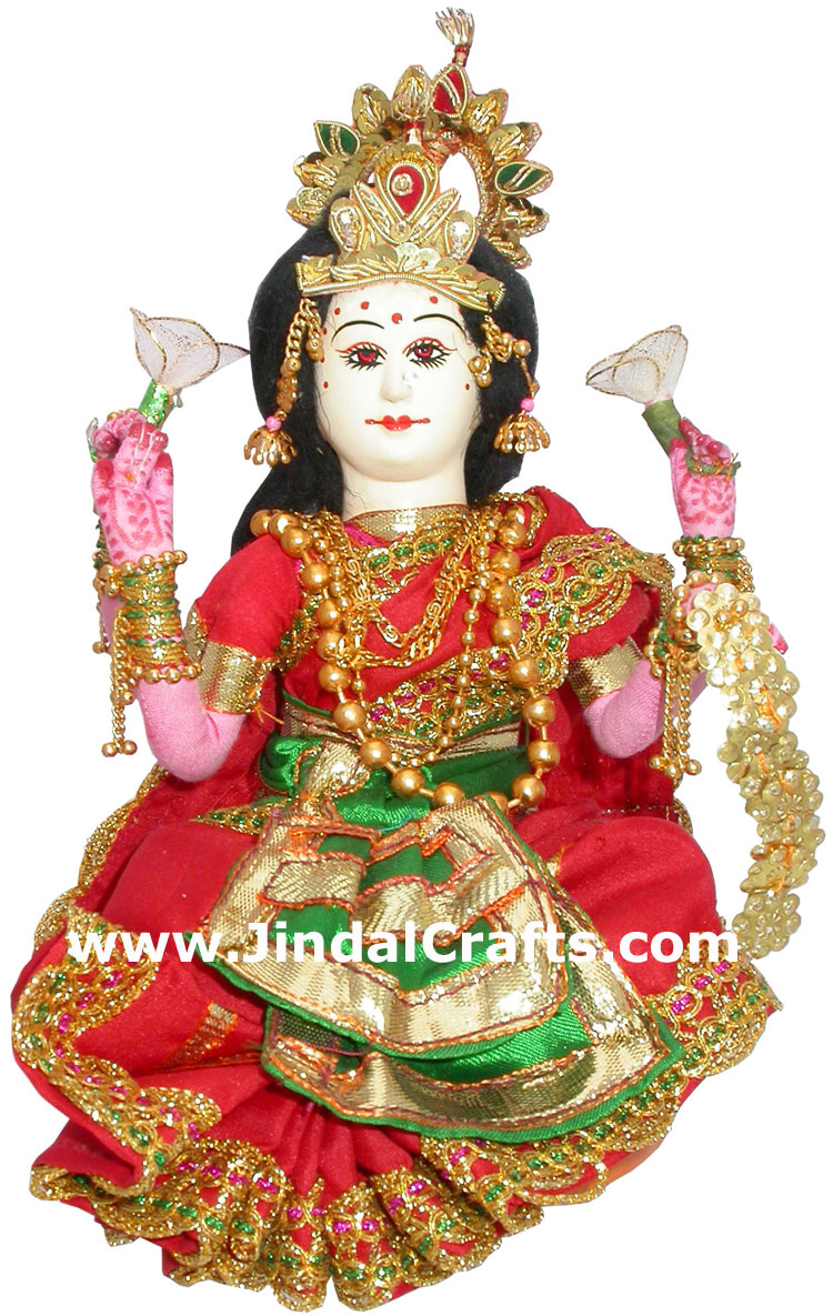 Goddess Lakshmi Handmade Traditional Indian Hindu Collectible Costume Doll Luxmi